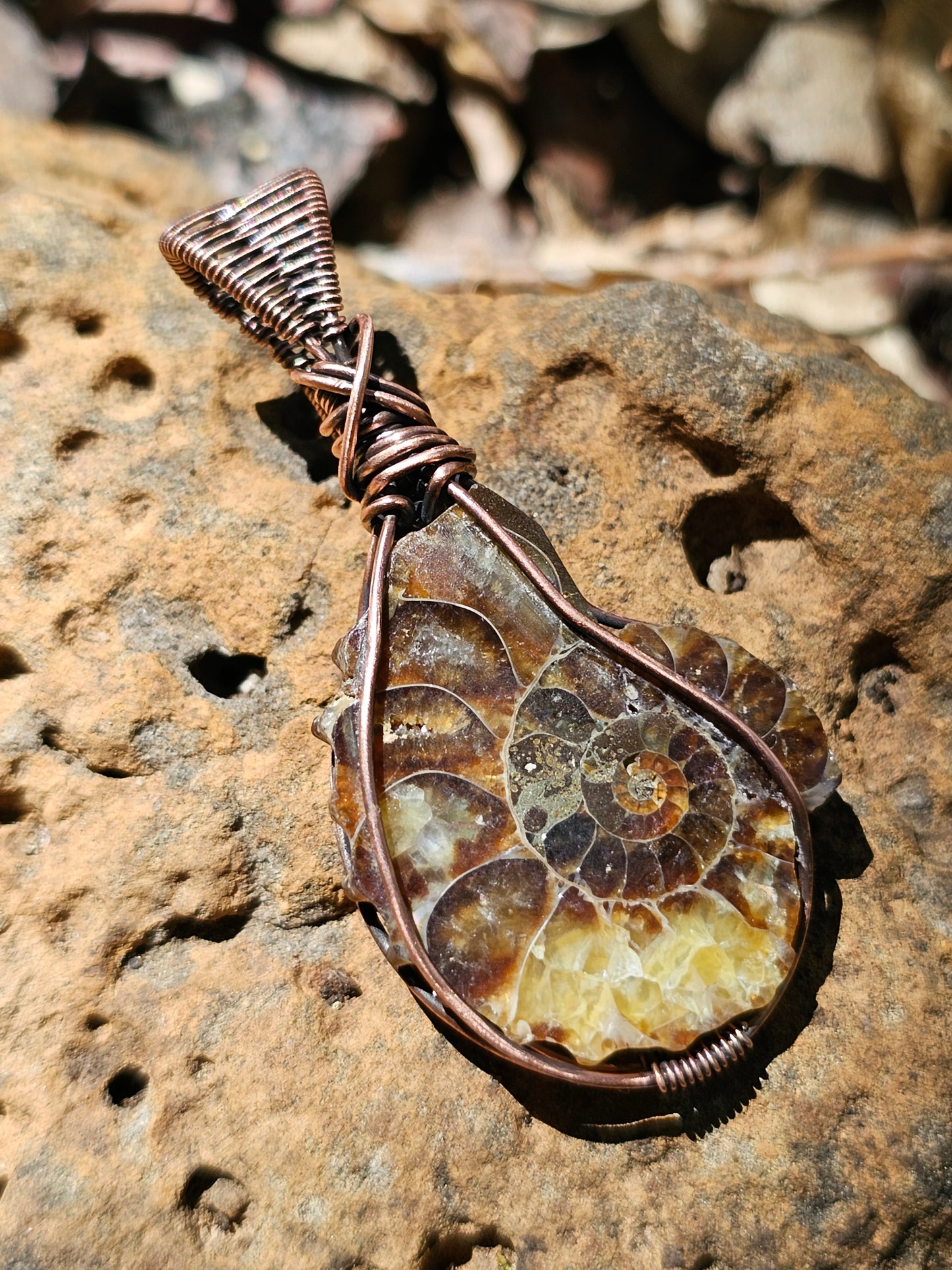 Copper Ammolite Pendant
