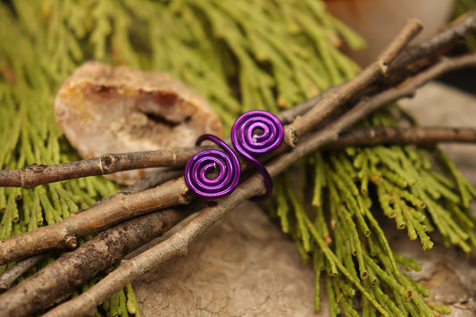 Adjustable Purple Spiral Rings
